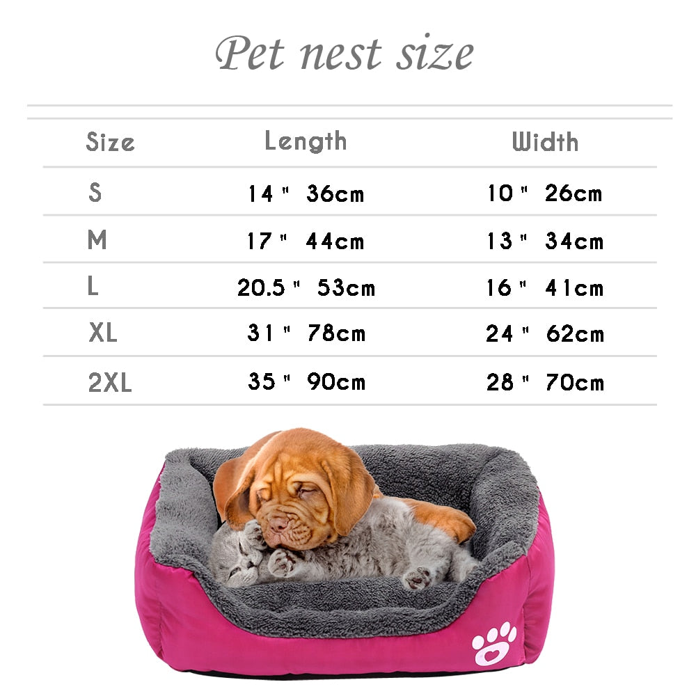 Pet Sofa Dog Bed Soft Fleece Warm Dog House Waterproof Bottom For Small Medium Large Dogs Cats Beds House S-2XL