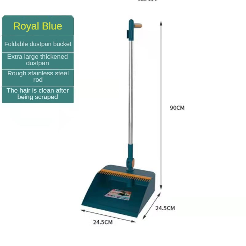 Broom Dustpan Set Household Soft-haired Folding Broom and Dustpan Combination Non-stick Hair Sweeping Artifact Single Broom