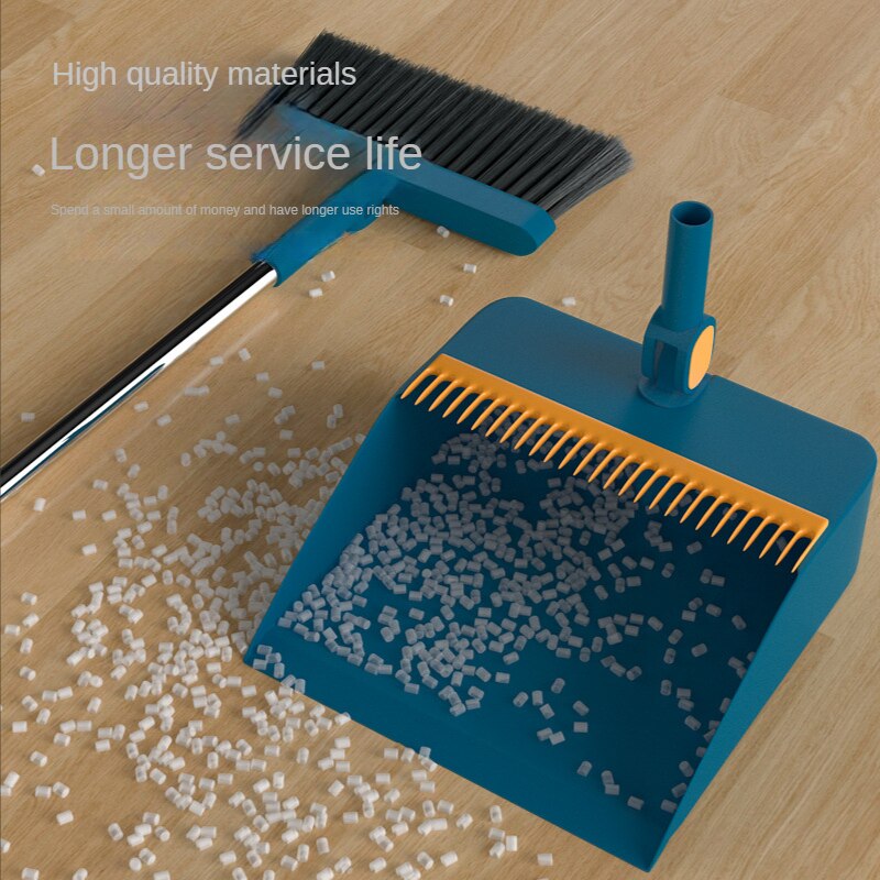 Broom Dustpan Set Household Soft-haired Folding Broom and Dustpan Combination Non-stick Hair Sweeping Artifact Single Broom