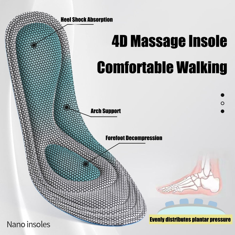 Nano Antibacterial Sport Insoles For Shoes Sneakers