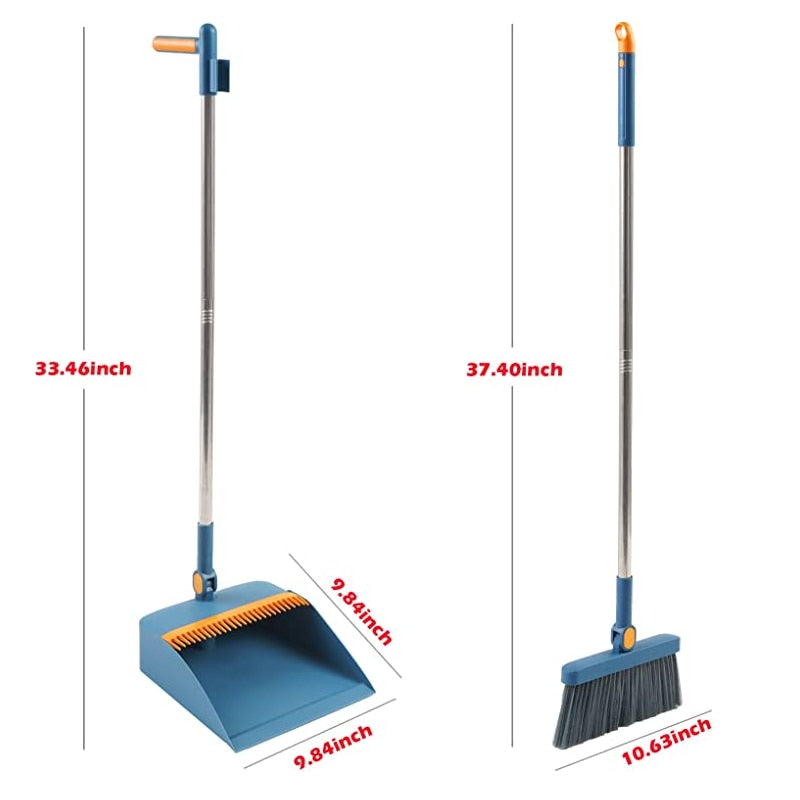 Broom Dustpan Set Household Soft-haired Folding Broom and Dustpan Combination Non-stick Hair Sweeping Artifact Single Broom