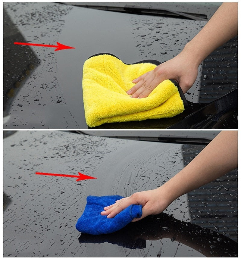 Microfiber Cleaning Towel Thicken Soft Drying Cloth Car Body  Washing Towels Double Layer Clean Rags 30/40/60cm